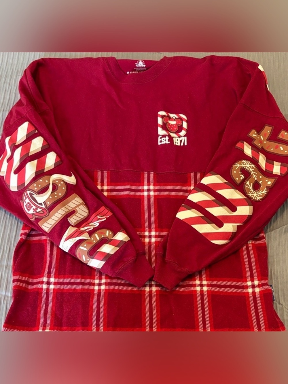 Spirit Jersey Walt Disney World 2021 Christmas Snacks Plaid Spirit Jersey XS